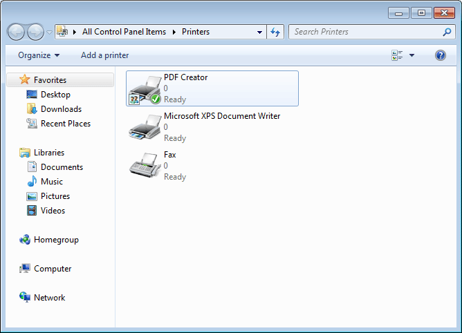 PDF Creator - print driver for Windows 7, Windows Vista, Windows XP, Windows 2000
